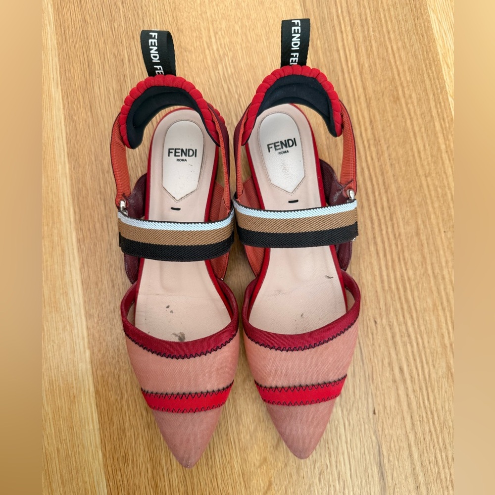 Fendi Colibri Flat Slingbacks - 100% authentic